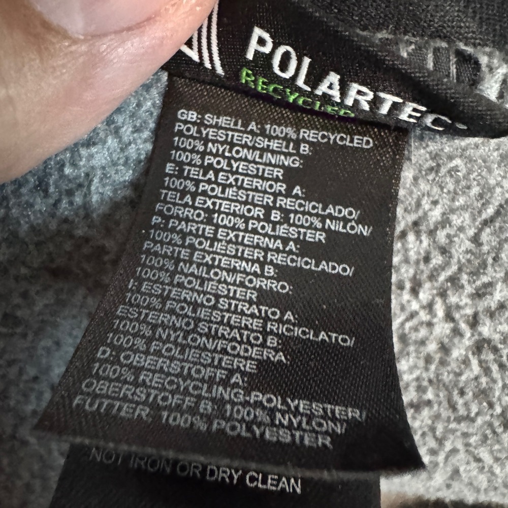 The North Face Retro Denali Jacket Mens Medium Gray Black Polartec Fleece Zip Up - Picture 7 of 10